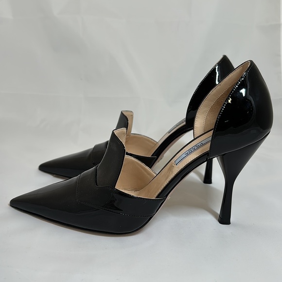 Prada Black Patent Leather Point Toe Heel Size 39 - Picture 5 of 8